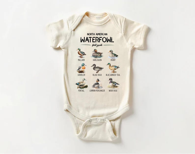 Ducks of North America Baby Bodysuit, Baby Shirt, Toddler Sweatshirt - Wild Ducks Outfit