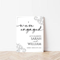 Minimalist Engagement Party Welcome Sign, Modern Engagement Party Decorations