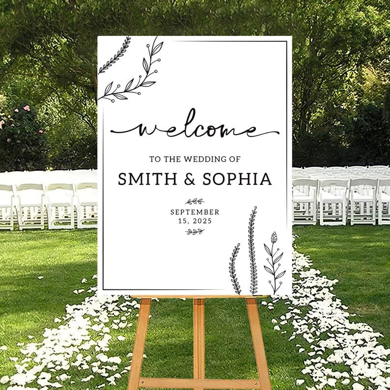 Wedding Welcome Sign, Personalized Wedding Sign, Welcome to the Wedding Sign