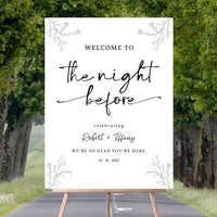 Rehearsal Dinner Welcome Sign, The Night Before Wedding Sign, Modern Minimalist Wedding Sign