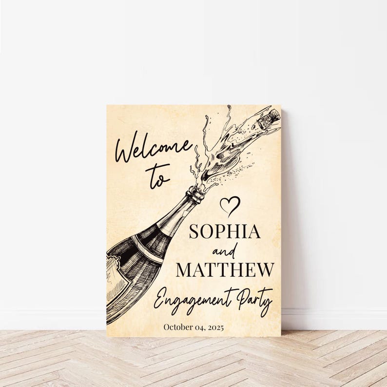 Engagement Party Welcome Sign, Engagement Decor, Custom We're Engaged Sign