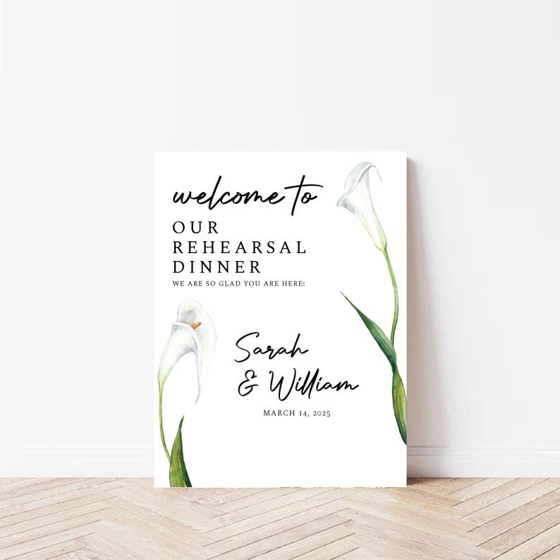 Rehearsal Dinner Welcome Sign, Custom Rehearsal Sign, Wedding Rehearsal Dinner Sign