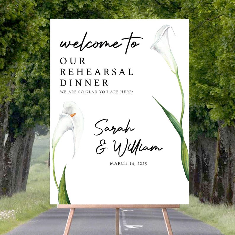 Rehearsal Dinner Welcome Sign, Custom Rehearsal Sign, Wedding Rehearsal Dinner Sign