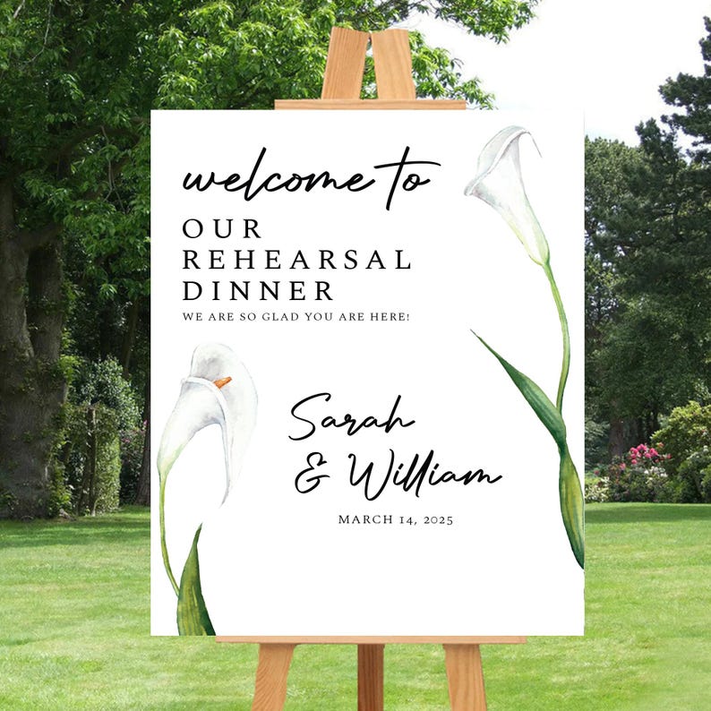 Rehearsal Dinner Welcome Sign, Custom Rehearsal Sign, Wedding Rehearsal Dinner Sign