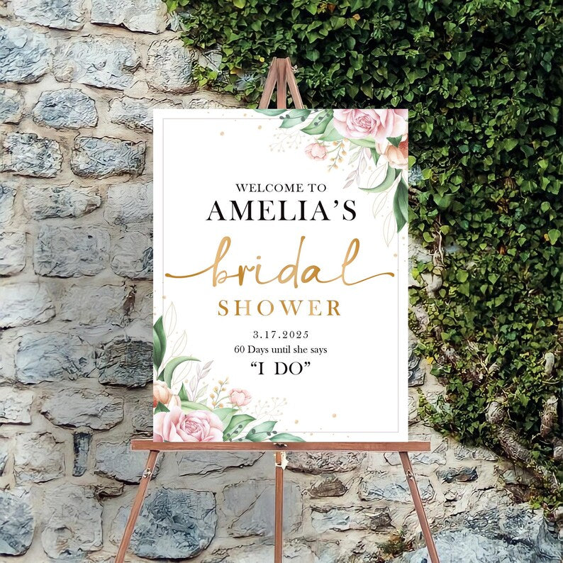 Bridal Shower Welcome Sign, Bridal Shower Decorations, Custom Bridal Shower Invitation Sign