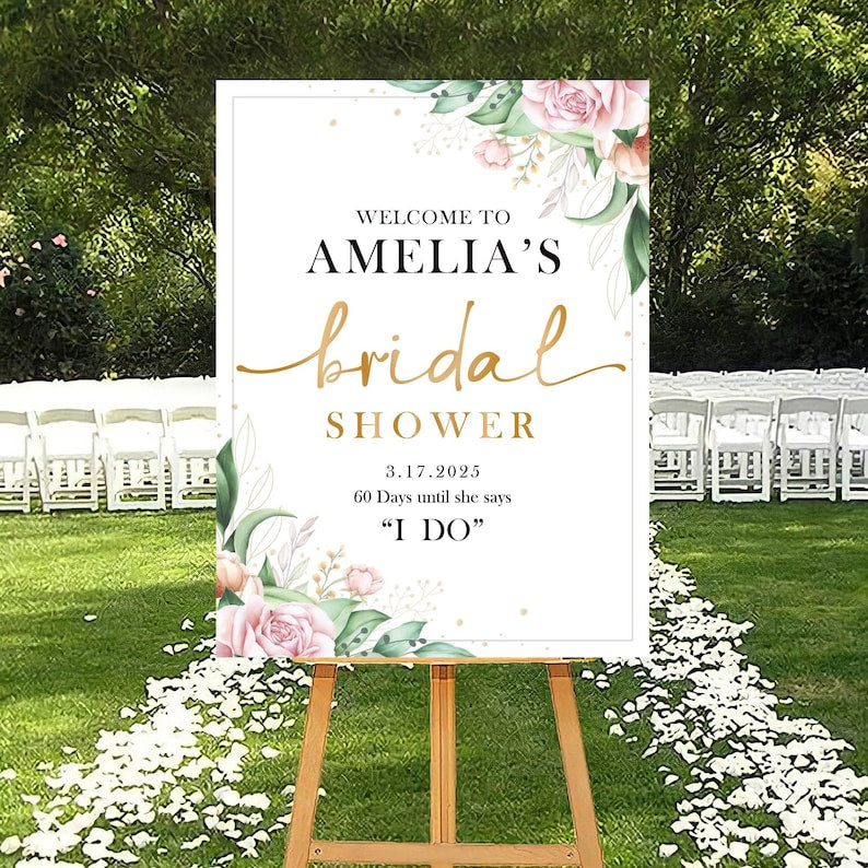 Bridal Shower Welcome Sign, Bridal Shower Decorations, Custom Bridal Shower Invitation Sign