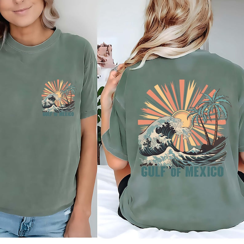 Gulf of Mexico Short Sleeve T-Shirt, Mexico Gift, Two-Sided