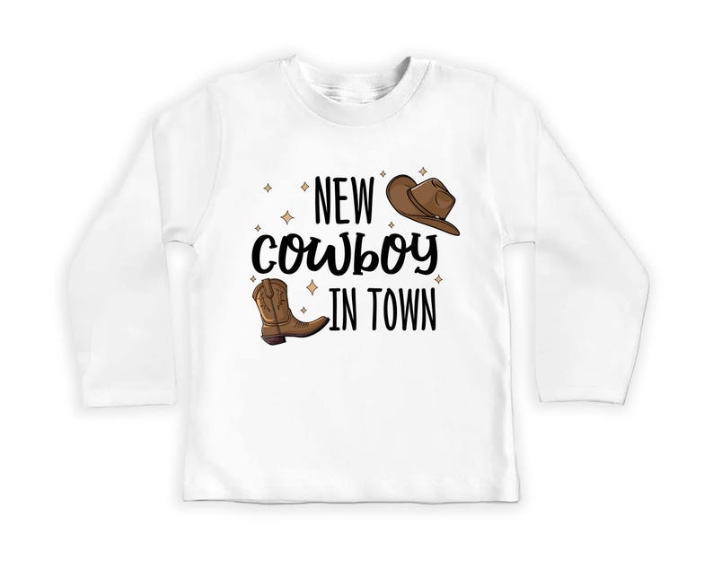 New Cowboy in Town Baby Bodysuit, Baby Shirt, Toddler Sweatshirt - Cute Western Outfit