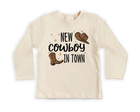 New Cowboy in Town Baby Bodysuit, Baby Shirt, Toddler Sweatshirt - Cute Western Outfit