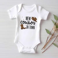 New Cowboy in Town Baby Bodysuit, Baby Shirt, Toddler Sweatshirt - Cute Western Outfit