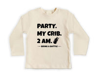 Party at My Crib Baby Bodysuit, Baby Shirt, Toddler Sweatshirt - Funny Party Outfit, Baby Shower Gift