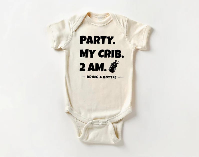 Party at My Crib Baby Bodysuit, Baby Shirt, Toddler Sweatshirt - Funny Party Outfit, Baby Shower Gift