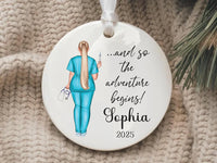 Nurse Ceramic Ornament, New Nurse Gift, Nurse Graduation Ornament