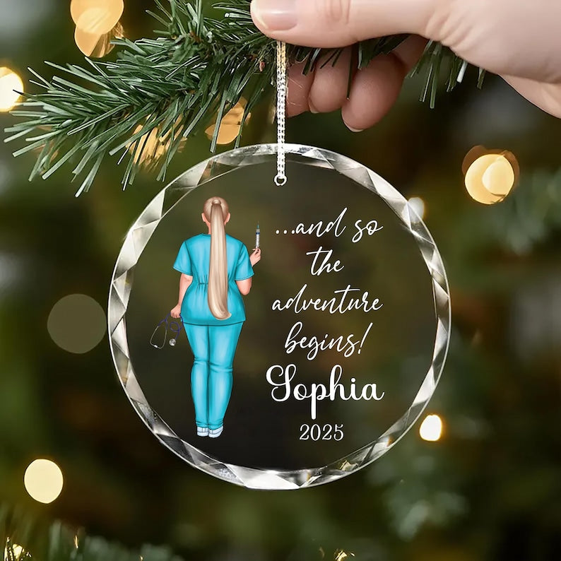 Nurse Crystal Ornament, New Nurse Gift, Nurse Graduation Ornament