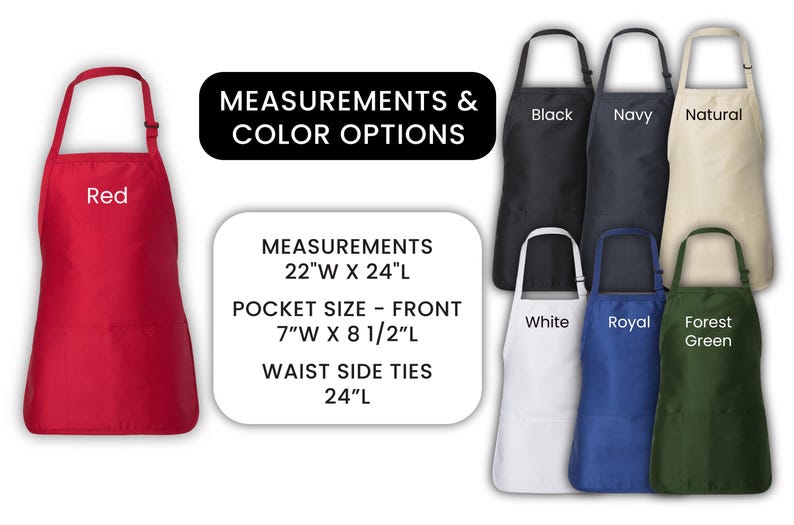 Custom Apron, Adjustable Neck Kitchen Apron, Full-Length Cooking Apron with Pockets, Custom Name Apron, Chef Name Personalized Gift Apron