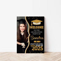 Personalized Graduation Welcome Sign, Custom Class of 2025 Party Sign with Photo, Graduation 2025 Decor, Congrats Grad Sign, Senior 25 Party