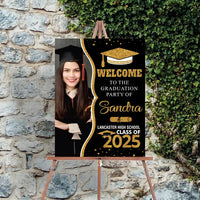 Personalized Graduation Welcome Sign, Custom Class of 2025 Party Sign with Photo, Graduation 2025 Decor, Congrats Grad Sign, Senior 25 Party