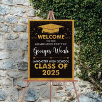 Personalized Graduation Welcome Sign, Custom Class of 2025 Party Sign, Graduation 2025 Decor, Congrats Grad Sign, Senior 2025 Party Display