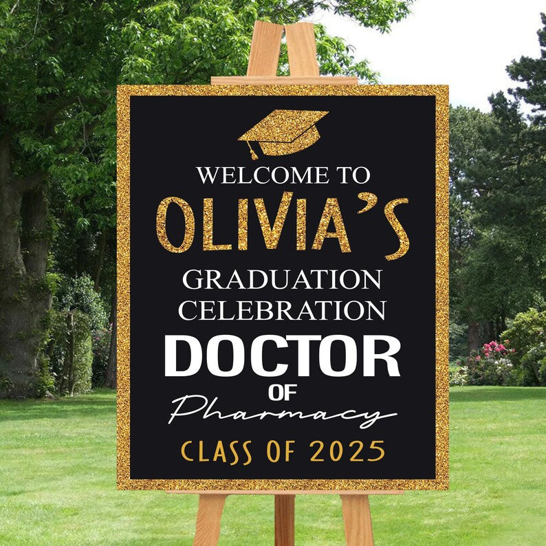 Personalized Graduation 2025 Welcome Sign, Custom Doctor of Pharmacy Class of 2025