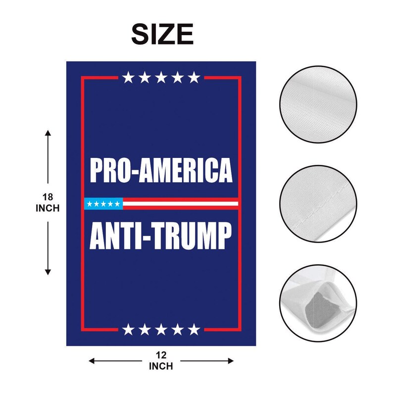 Pro America Garden Flag, 12x18 Inch Double Sided, Anti-Trump, Resist Hate Flag, Women's Rights Flag, Resist Racism Flag, Resist Fascism Flag