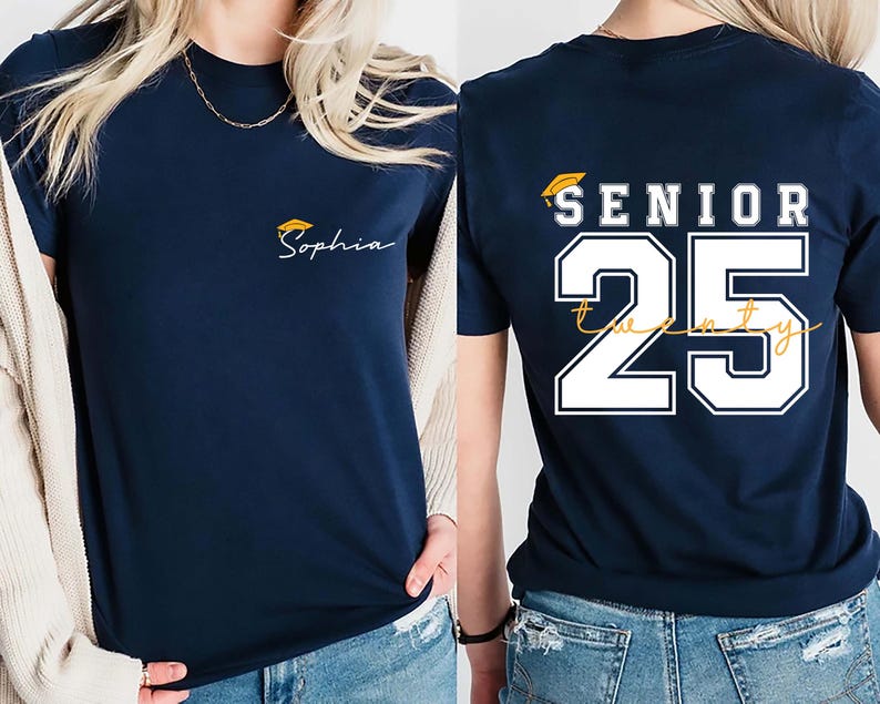 Custom Senior 2025 Short Sleeve T-Shirt, Two-Sided