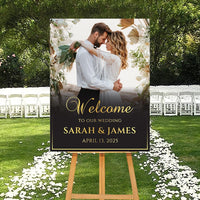 Custom Photo Wedding Welcome Sign, Personalized Ceremony Foamcore, PVC, Acrylic, Polystyrene, Picture Wedding Welcome Board