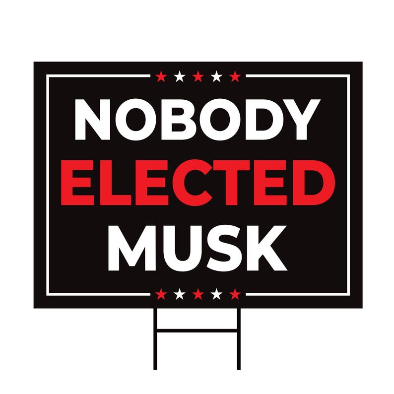 Nobody Elected Elon Yard Sign - Resist Hate Lawn Sign, Anti-Trump Sign, Resist Racism, Resist Fascism Yard Sign with Metal H-Stake