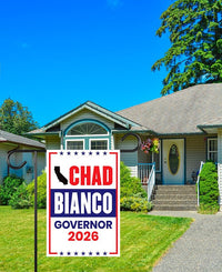 Chad Bianco For California Governor 2026 Garden Flag, Double Sided, 2026 Governor Flag, Elections Flag, Race Red White & Blue Flag