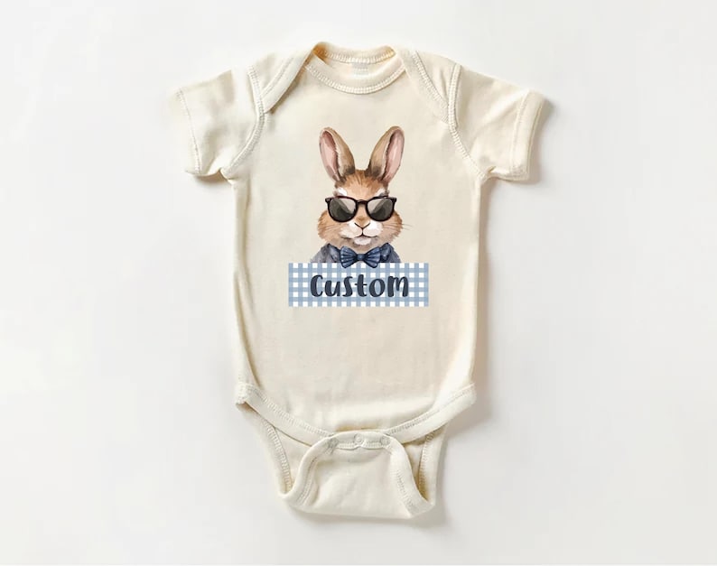 Personalized Name Bunny Baby Sweatshirt, Cute Easter Bunny Gift for Kids