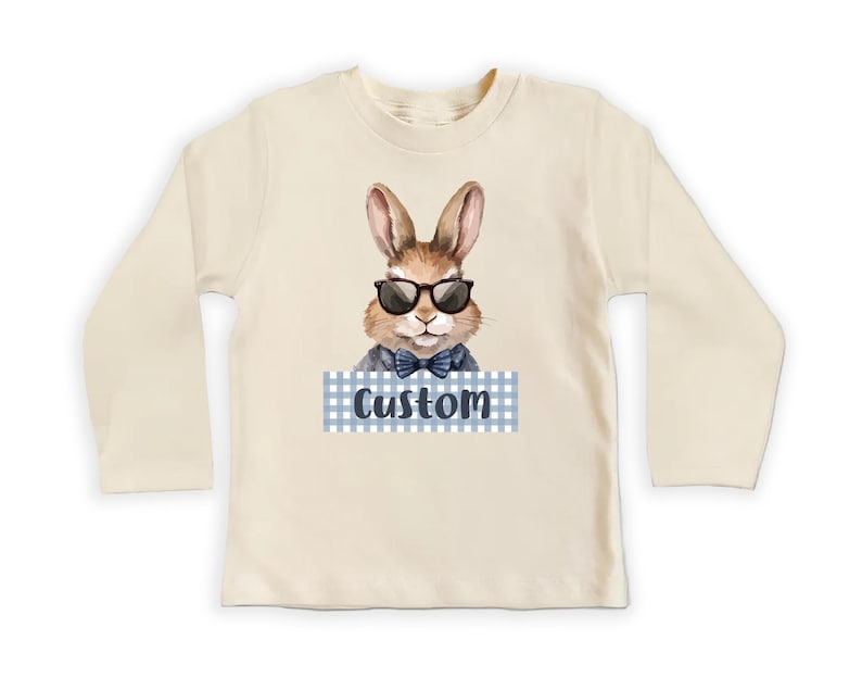 Personalized Name Bunny Baby Sweatshirt, Cute Easter Bunny Gift for Kids