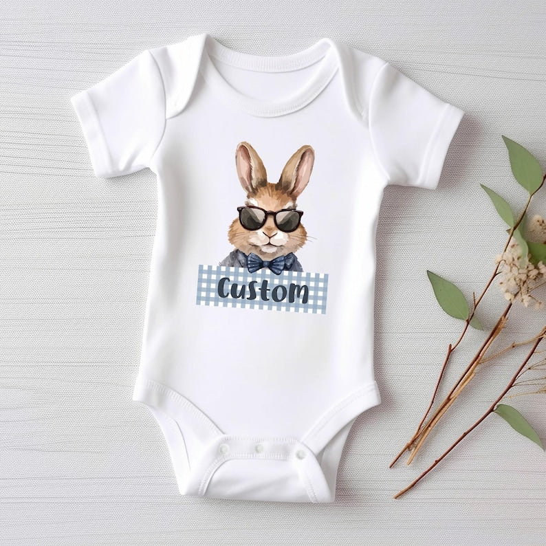 Personalized Name Bunny Baby Sweatshirt, Cute Easter Bunny Gift for Kids