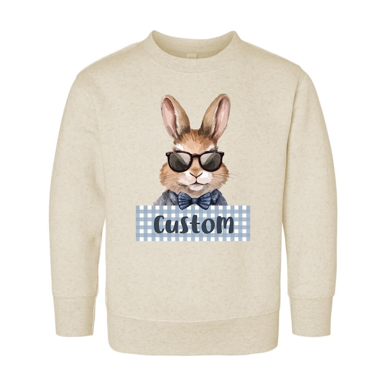 Personalized Name Bunny Baby Sweatshirt, Cute Easter Bunny Gift for Kids