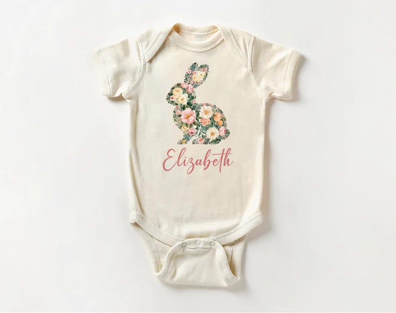 Girls Easter Baby Bodysuit, Baby Shirt, Toddler Sweatshirt - Personalized Spring Outfit