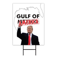 Gulf of America Yard Sign - Patriotic Trump 45-47 Make America Great Again Sign, Trump MAGA Sign, Donald Trump Yard Sign with Metal H-Stake