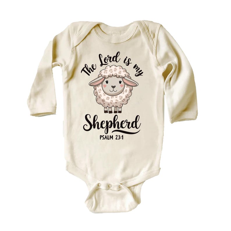 The Lord Is My Shepherd Baby Bodysuit, Baby Shirt, Toddler Sweatshirt - Psalm 23:1 Christian Outfit, Retro Faith-Based Gift for Kids