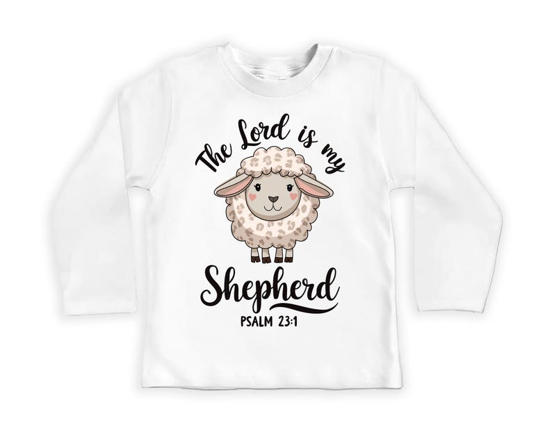 The Lord Is My Shepherd Baby Bodysuit, Baby Shirt, Toddler Sweatshirt - Psalm 23:1 Christian Outfit, Retro Faith-Based Gift for Kids