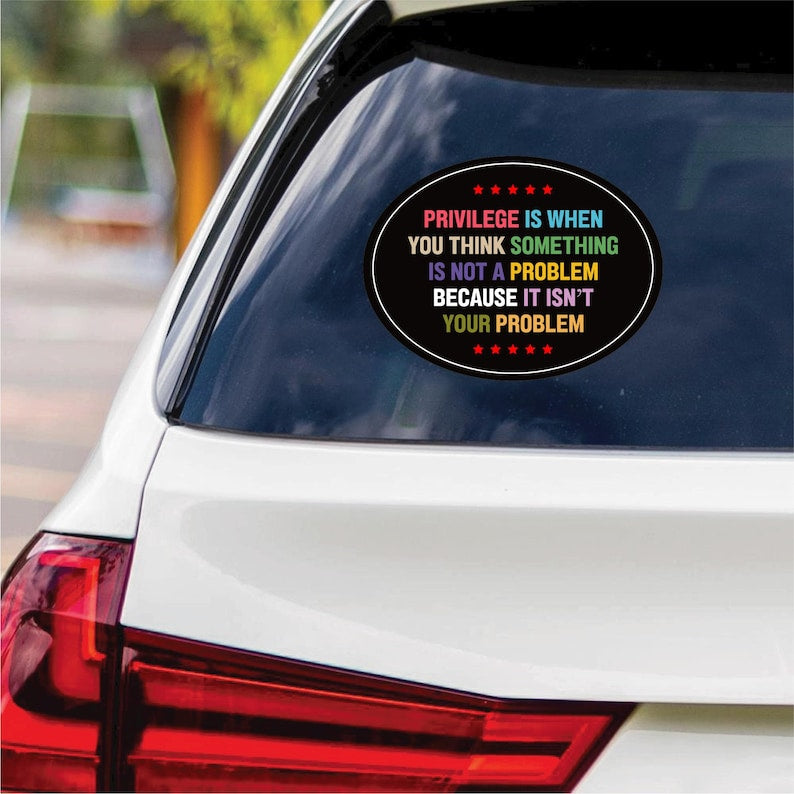 Privilege Vinyl Sticker, Resist Hate Decal, Anti-Trump, Resist Racism Sticker, Resist Fascism Car Bumper Sticker