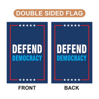 Defend Democracy Garden Flag, 12x18 Inch Double Sided, Resist Hate Flag, Anti-Trump Flag, Resist Racism Flag, Resist Fascism Flag