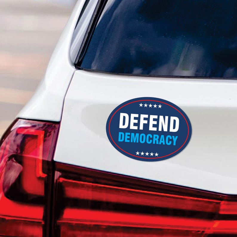 Defend Democracy Magnet, Resist Hate Magnet, Anti-Trump, Resist Racism Car Magnet, Resist Fascism Vehicle Magnet