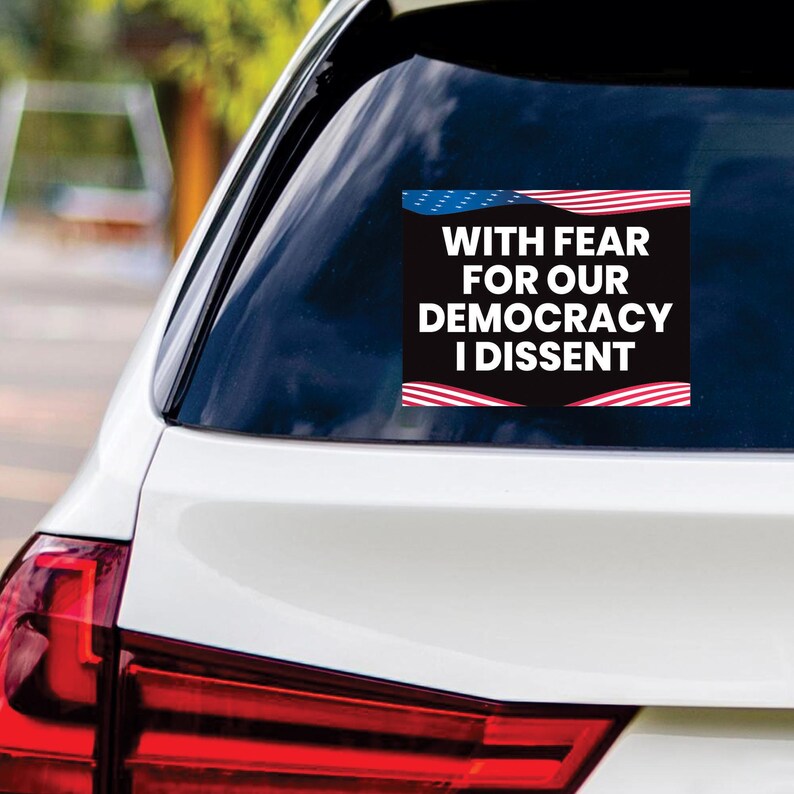 I Dissent Vinyl Sticker, Resist Hate Decal, Anti-Trump, Resist Racism Sticker, Resist Fascism Car Bumper Sticker