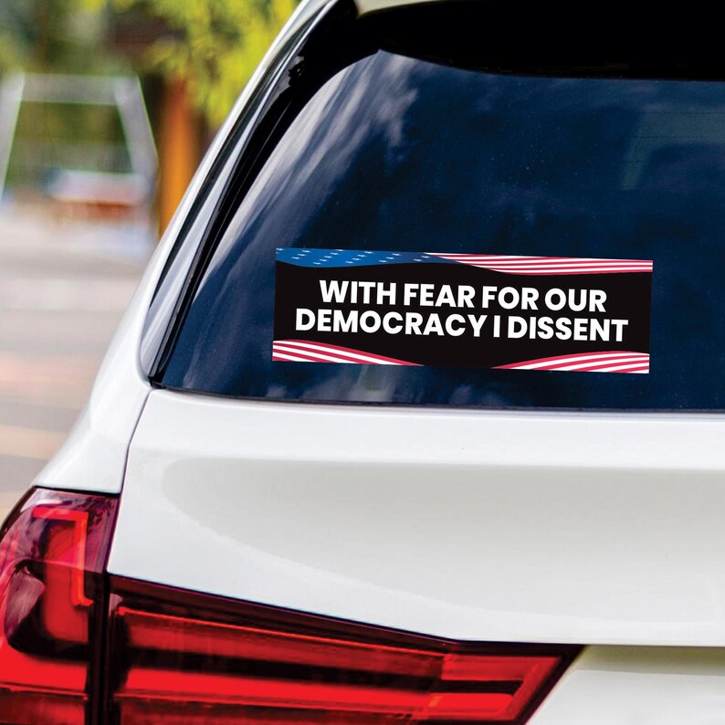 I Dissent Vinyl Sticker, Resist Hate Decal, Anti-Trump, Resist Racism Sticker, Resist Fascism Car Bumper Sticker