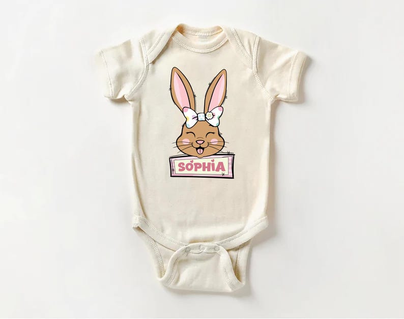 Custom Name Easter Baby Bodysuit, Baby Shirt, Toddler Sweatshirt - Personalized Bunny Outfit