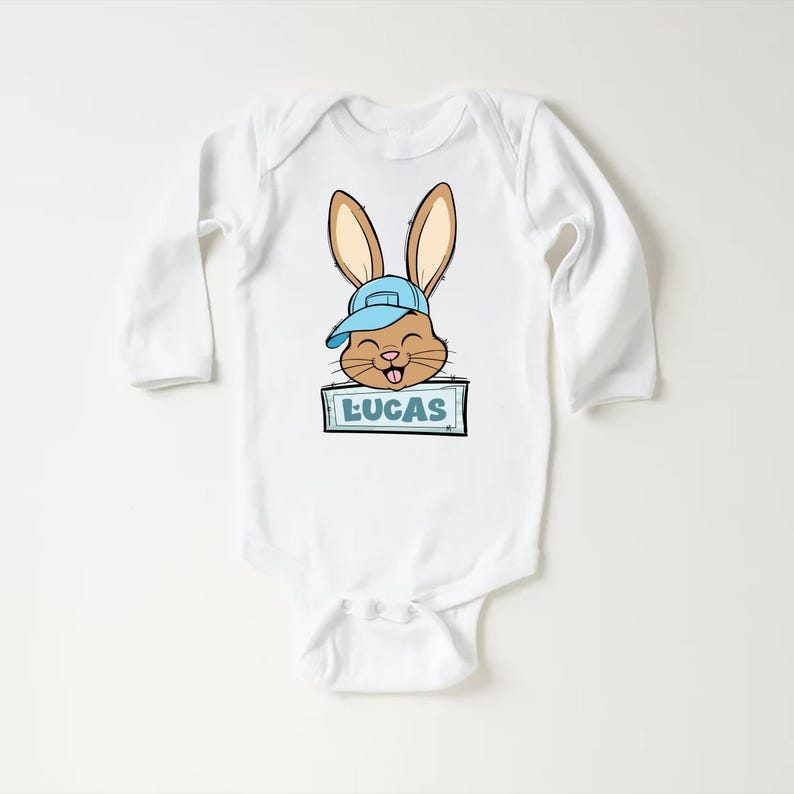 Custom Name Easter Baby Bodysuit, Baby Shirt, Toddler Sweatshirt - Personalized Bunny Outfit