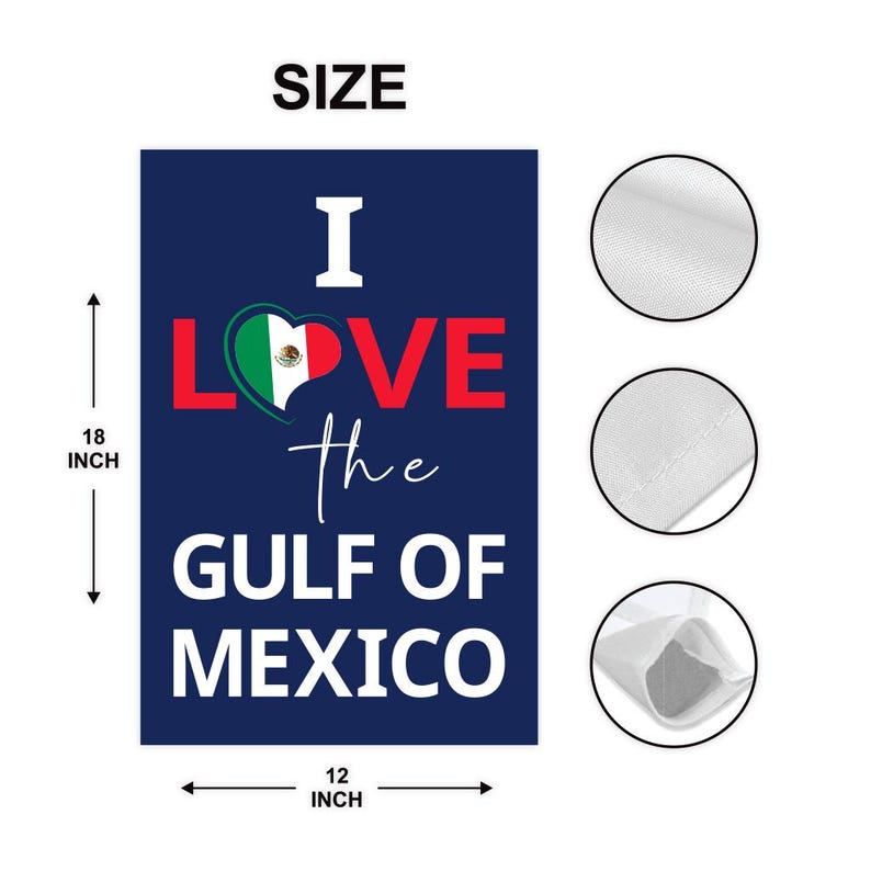 I Love the Gulf of Mexico, Subtle FDT Garden Flag, 12x18 Inch Double Sided, Resist Hate, Anti-Trump, Resist Racism Flag, Resist Fascism Flag