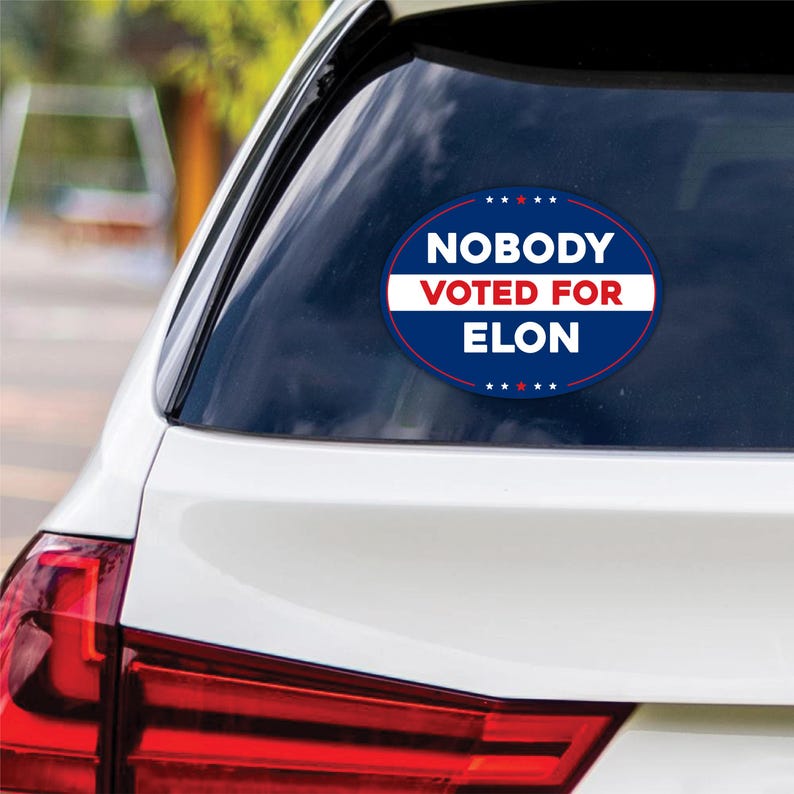 Nobody Voted for Elon Vinyl Sticker, Resist Hate Decal, Anti-Trump, Resist Racism Sticker, Resist Fascism Car Bumper Sticker