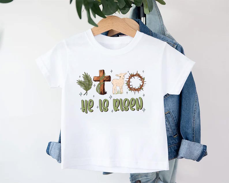 He Is Risen Thorn Crown Baby Bodysuit, Baby Shirt, Toddler Sweatshirt, Christian Easter Outfit, Jesus Resurrection Gift, Faith-Based Shirt