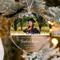 Personalized Graduation Ornament, Graduate Acrylic Keepsake, Class of 2025 Gift, Congratulations Ornament, Graduation Cap Decor Gift Idea