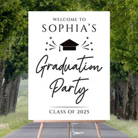 Graduation Party Welcome Sign, Minimalist Class of 2025 Foamcore, PVC, Acrylic, Polystyrene, Custom Graduation Party Decoration Board