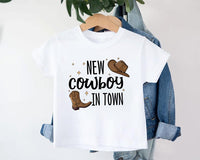 New Cowboy in Town Baby Bodysuit, Baby Shirt, Toddler Sweatshirt - Cute Western Outfit