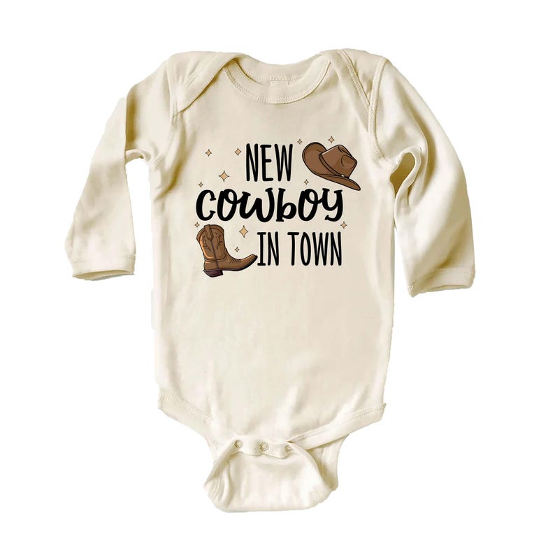 New Cowboy in Town Baby Bodysuit, Baby Shirt, Toddler Sweatshirt - Cute Western Outfit